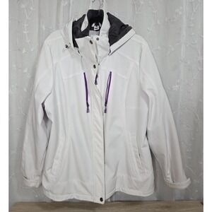 Gerry White Coat Jacket Soft  Shell Purple Accents Shell XL  Outer Shell Only
